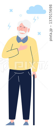 Mood swings in old age. Senior man with sudden aggression symptom 137015698