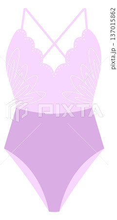 Lace swimsuit. Retro female fashion summer wear Lace swimsuit. Retro female fashion summer wear 137015862