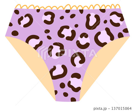 Female underpants cartoon icon. Underwear patterned textile Female underpants cartoon icon. Underwear patterned textile 137015864