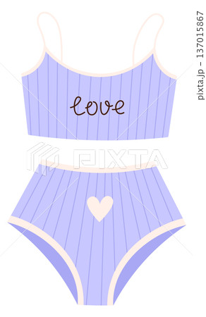 Tankini cartoon icon. Summer beach fashion wear Tankini cartoon icon. Summer beach fashion wear 137015867