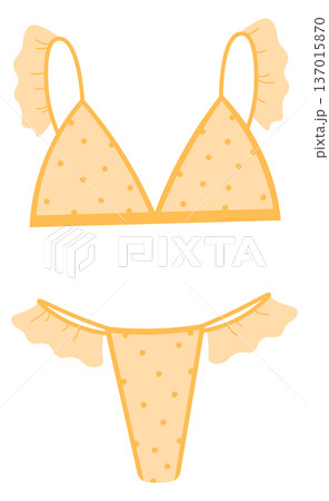 Female swimsuit. Microkini cartoon icon. Beach fashion Female swimsuit. Microkini cartoon icon. Beach fashion 137015870