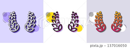 Laurel wreath line icon. Halftone dotted pattern. Gradient icon with grain shadow. Reward symbol. Winner award sign. Line laurel wreath icon. Various designs. Vector 137016050