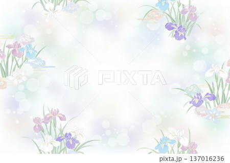 パステルカラーの背景素材　花しょうぶ 137016236