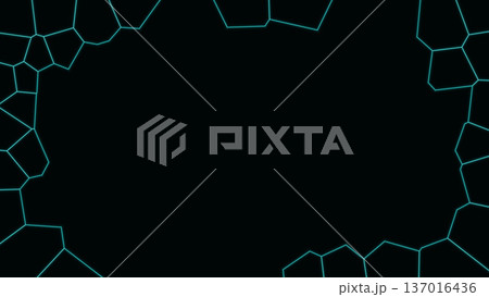 Glowing Cyan Geometric Pattern with Copy Space Glowing Cyan Geometric Pattern with Copy Space 137016436