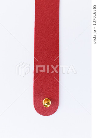 red leather strap isolated on white background red leather strap isolated on white background 137016565