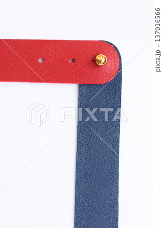 dark blue and red leather strap isolated on white background 137016566
