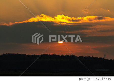 Sunset on an autumn evening sky Sunset on an autumn evening sky 137016649