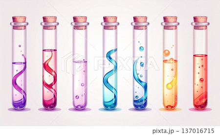 カラフルな試験管 137016715