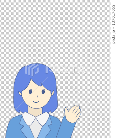 Smiling businesswoman guiding upper body Smiling businesswoman guiding upper body 137017055