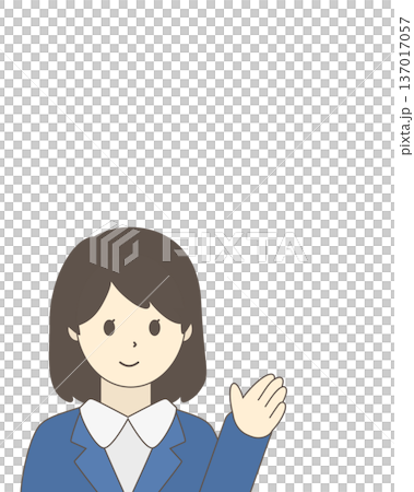 微笑著的女商人引導上半身 137017057