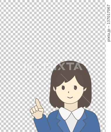 Businesswoman pointing and guiding, upper body 137017067