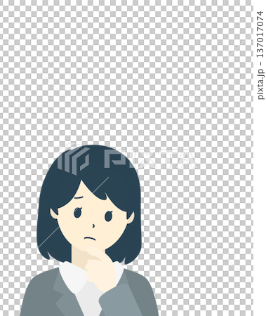 Business woman with a troubled expression, upper body Business woman with a troubled expression, upper body 137017074