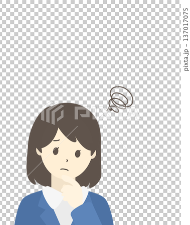 Business woman with a troubled expression, upper body 137017075