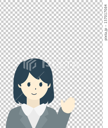 Smiling businesswoman guiding upper body Smiling businesswoman guiding upper body 137017084