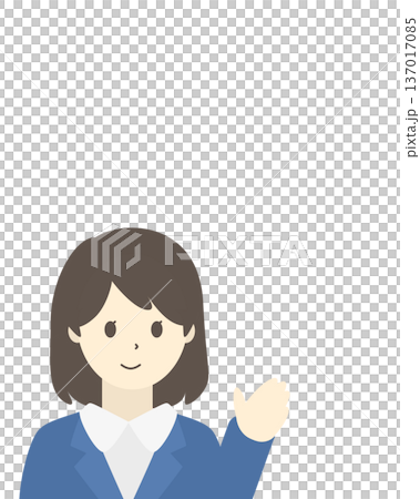 微笑著的女商人引導上半身 微笑著的女商人引導上半身 137017085