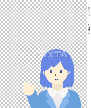 Smiling businesswoman guiding upper body Smiling businesswoman guiding upper body 137017098
