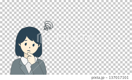 Business woman with a troubled expression, upper body Business woman with a troubled expression, upper body 137017101