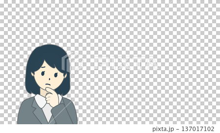 一位神情憂慮的職業女性,上半身 一位神情憂慮的職業女性,上半身 137017102