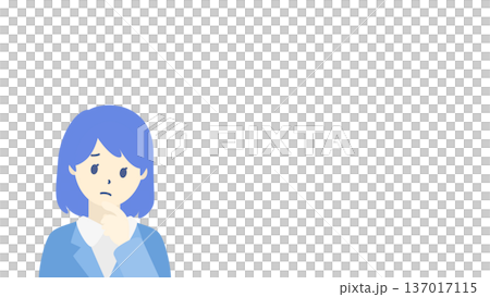 Business woman with a troubled expression, upper body Business woman with a troubled expression, upper body 137017115