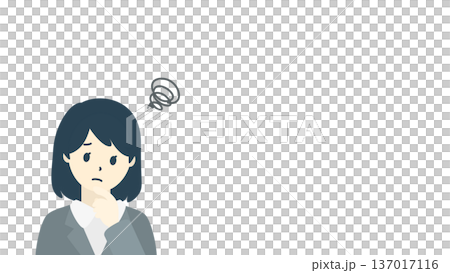 Business woman with a troubled expression, upper body Business woman with a troubled expression, upper body 137017116