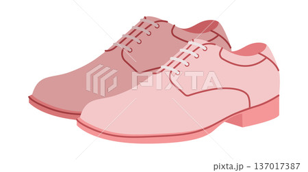 Dress derby mens pink flat lace pair. Classic lace up suit footwear oxford derby hybrid style. Technical fashion illustration CAD mockup sketch vector women unisex isolated. Dress derby mens pink flat lace pair. Classic lace up suit footwear oxford derby hybrid style. Technical fashion illustration CAD mockup sketch vector women unisex isolated. 137017387