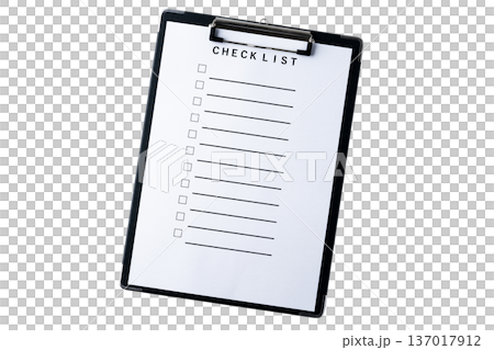 Checklist paper in a binder with a transparent background (png) Checklist paper in a binder with a transparent background (png) 137017912