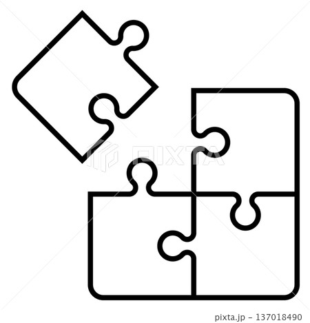 シンプルな4ピースのジグソーパズル 137018490