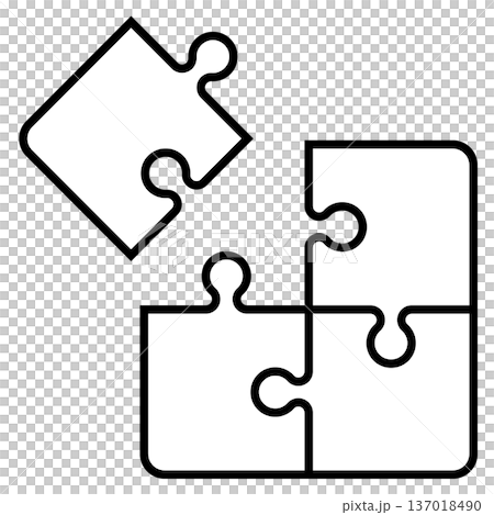 シンプルな4ピースのジグソーパズル 137018490