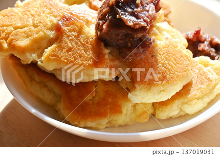 あんこの乗ったパンケーキ 137019031