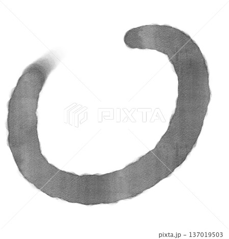 墨で描いた和風の円のデザイン素材、シンプル皿 137019503