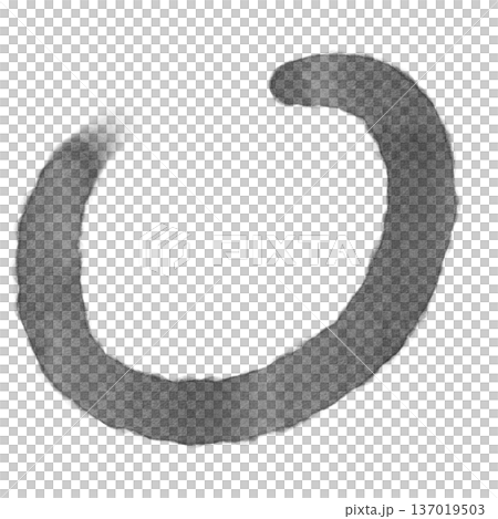 墨で描いた和風の円のデザイン素材、シンプル皿 137019503