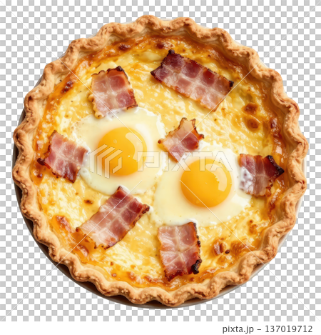 Quiche lorraine bacon egg cheese pastry crust breakfast savory baked Refined quiche lorraine bacon egg cheese pastry crust 137019712