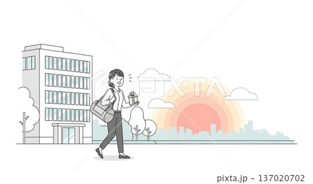 贈り物と笑顔、仕事終わりのささやかな喜び 137020702