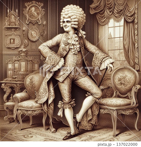 English aristocrat dressed in Rococo Macaroni style English aristocrat dressed in Rococo Macaroni style 137022000