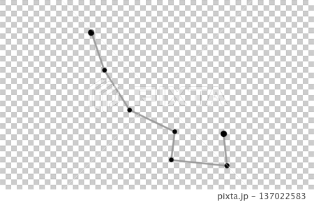 Monochrome illustration of Ursa Minor constellation lines 137022583
