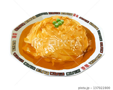 天津飯(グリンピース付き)中華皿 天津飯(グリンピース付き)中華皿 137022800
