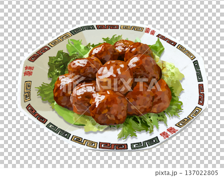 Sweet and sour meatballs (Chinese dish) 137022805