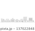 街並みのイラストの背景　手描き風線画 137022848