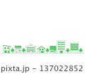 街並みのイラストの背景　手描き風　緑 137022852