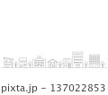 シンプルな街並みのイラストの背景　線画 137022853