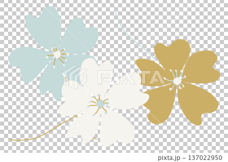 ふんわり優しい手描きのお花 - フレンチスタイルのナチュラル配色素材 (心地よい暮らしの背景に) 137022950