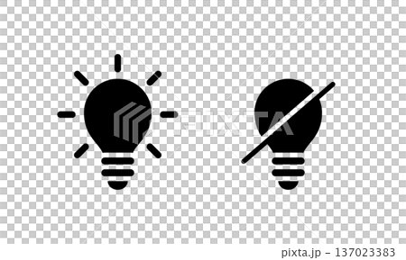 燈泡開關單色圖示集（向量圖） 137023383
