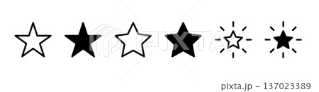 評価やランキングに使えるシンプルな星のアイコンセット (ベクター) 評価やランキングに使えるシンプルな星のアイコンセット (ベクター) 137023389
