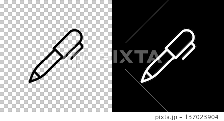 万年筆とボールペンの筆記具アイコン(ベクター) 万年筆とボールペンの筆記具アイコン(ベクター) 137023904