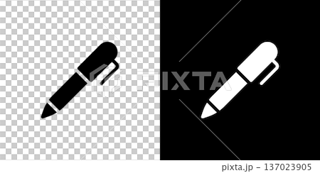万年筆とボールペンの筆記具アイコン(ベクター) 137023905
