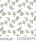 ラフな葉のシームレスパターン 137024373
