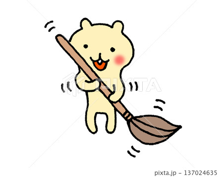 掃除するかわいいリスのイラスト 掃除するかわいいリスのイラスト 137024635
