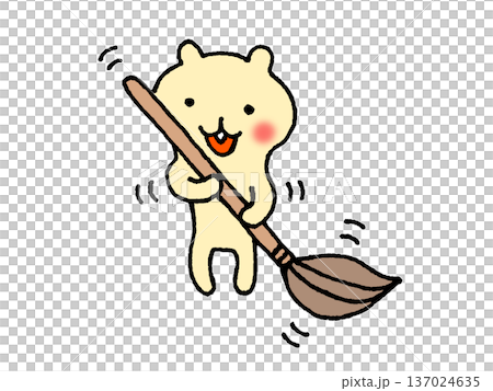 掃除するかわいいリスのイラスト 掃除するかわいいリスのイラスト 137024635