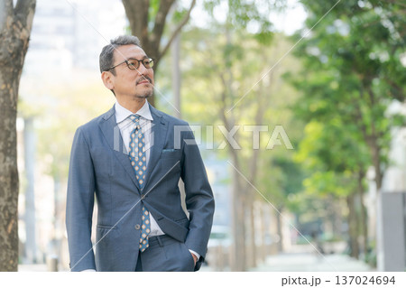 スーツを着た50代のビジネスマン スーツを着た50代のビジネスマン 137024694