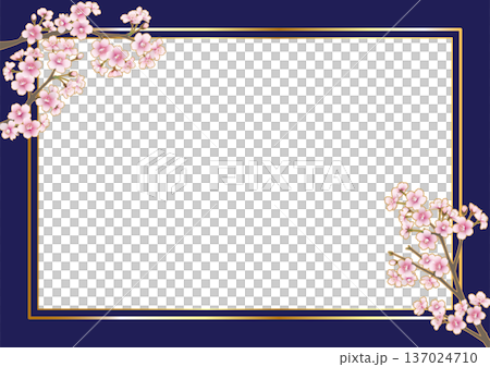 櫻花相框(A4橫向,透明相框,海軍藍) 櫻花相框(A4橫向,透明相框,海軍藍) 137024710